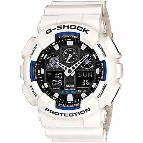 Relógio Casio G Shock Branco Preto GA-100B-7A