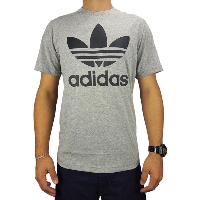 Camiseta-Adidas-Trefoil-Grey-Cinza