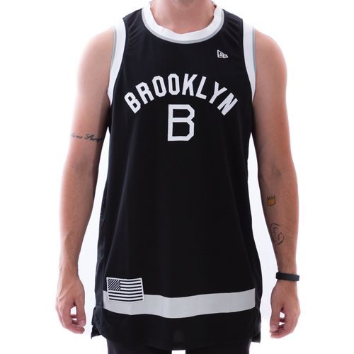 Regata New Era Basketball Stripes Brooklyn Dodgers - Preto