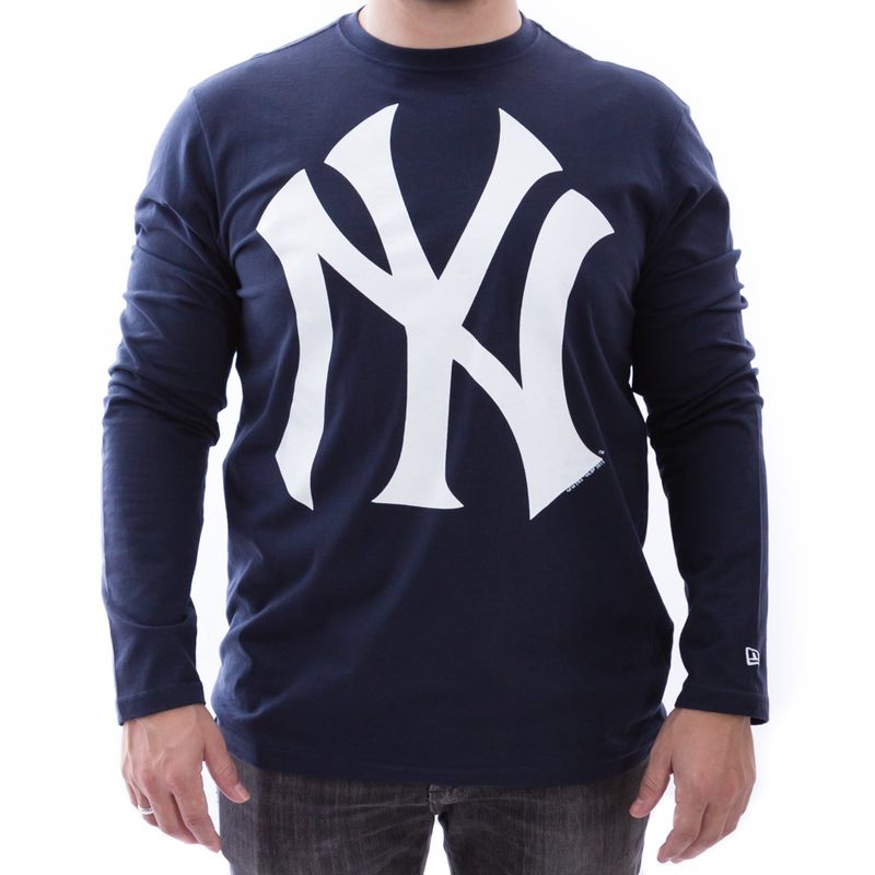 Camiseta-New-Era-New-York-Yankees-MLB-Manga-Longa-Marinho