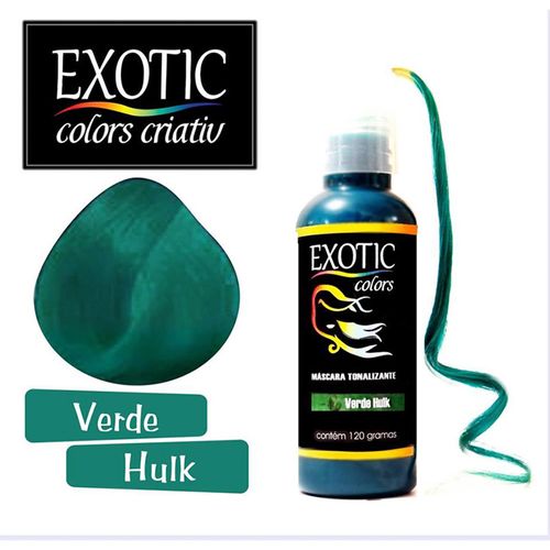 Exotic Colors Mascara Tonalizante Para Cabelo - Verde Hulk 120gr