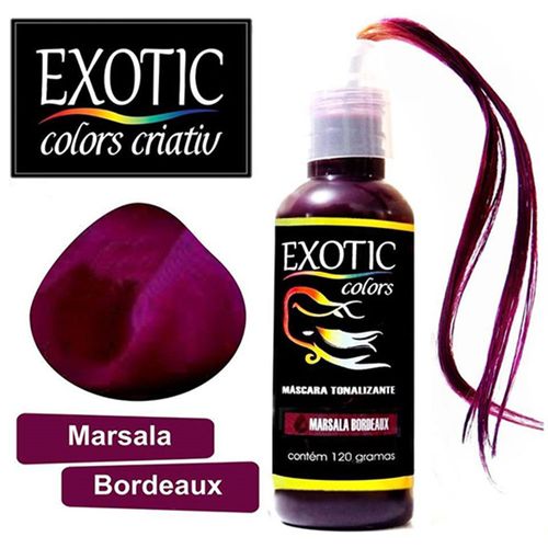 Exotic Colors Mascara Tonalizante Para Cabelo - Marsala Bordeaux 120gr