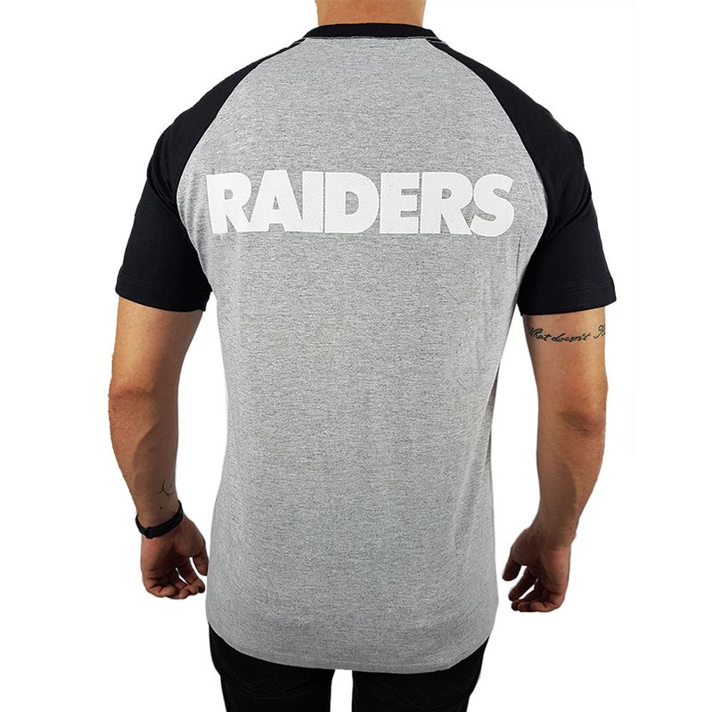 Camiseta-New-Era-Blazon-Oakland-Raiders-Mescla-Preto-