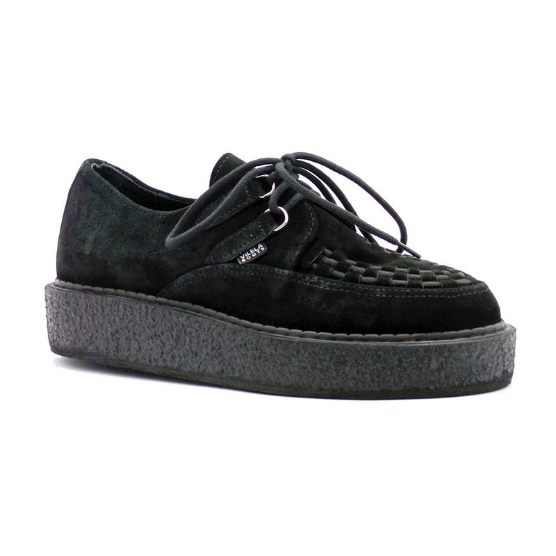 Sapato Creeper Camurça Preto Trança Couro Novo, Sapato Feminino Viella  Nunca Usado 89173533