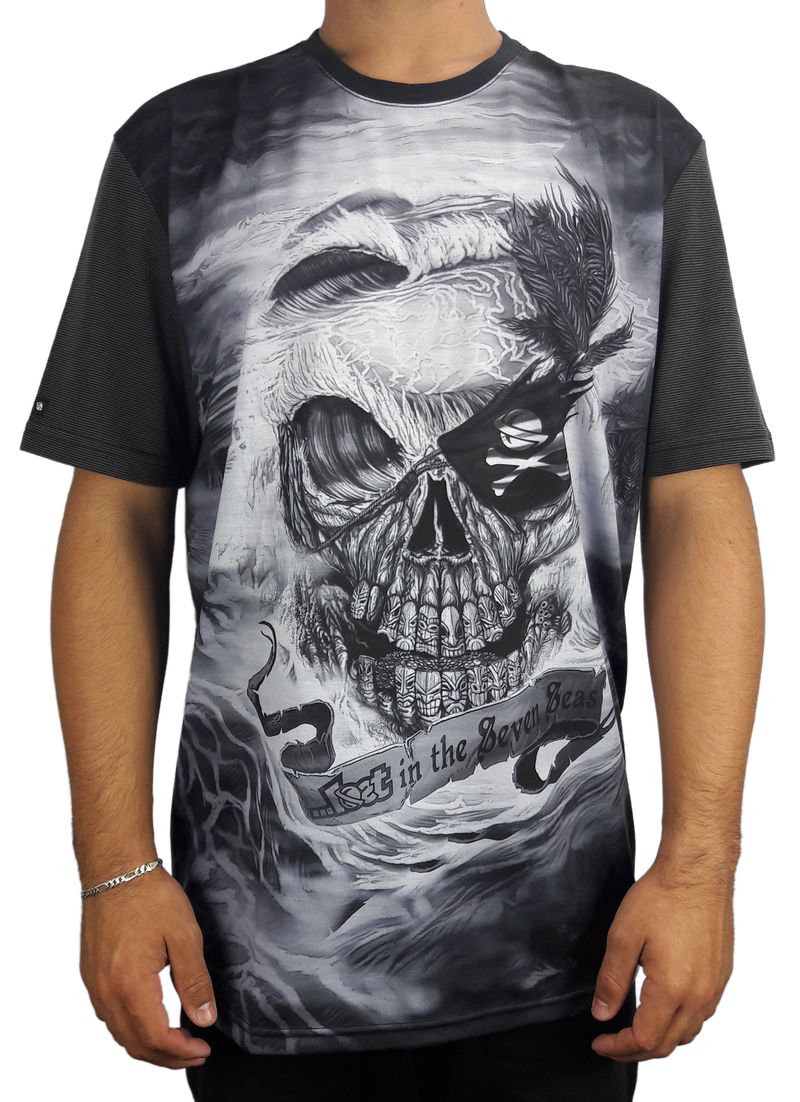 Camiseta-Lost-Pirate-Skull-Preto