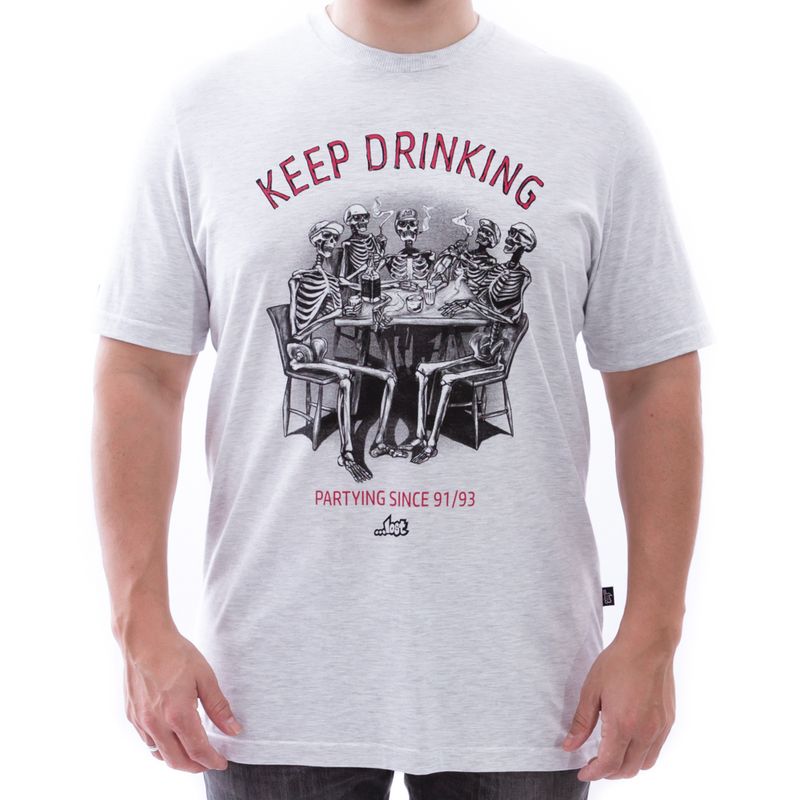 Camiseta-Lost-Keep-Drinking-Mescla-Claro