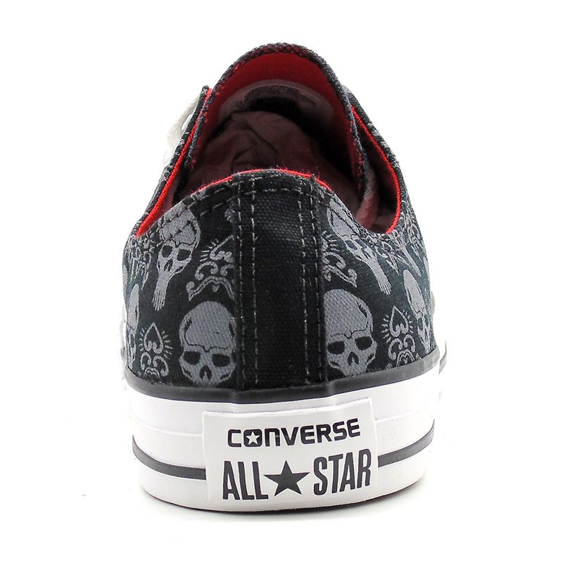 Tenis All Star Cano Baixo Caveira Preto