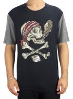 Camiseta-Lost-Pirate-Skull-Cinza-Preto