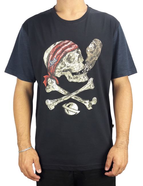 Camiseta Lost Pirate Skull Marinho Preto