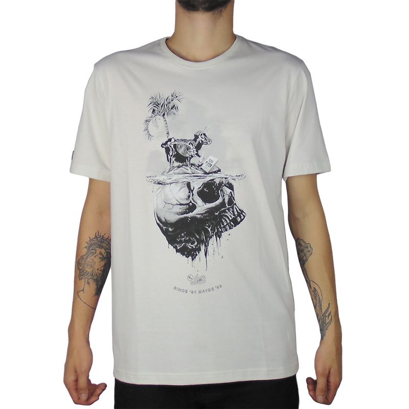 Camiseta-Lost-Sheep-Skull-Branco-Vintage