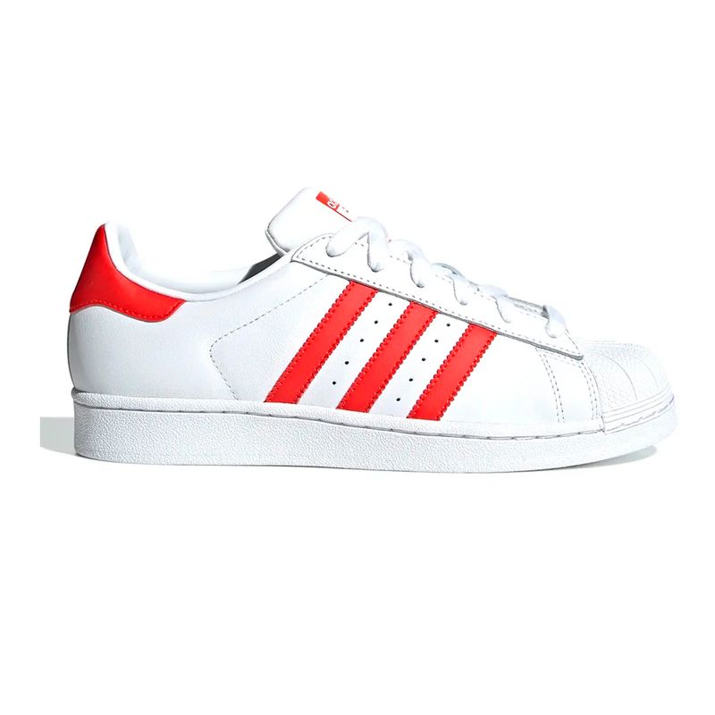 Adidas superstar red and on sale white