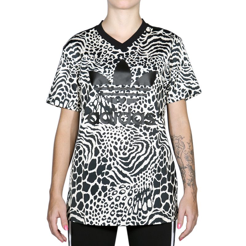 Camiseta Adidas Allover Print Tee - Bege/Preto