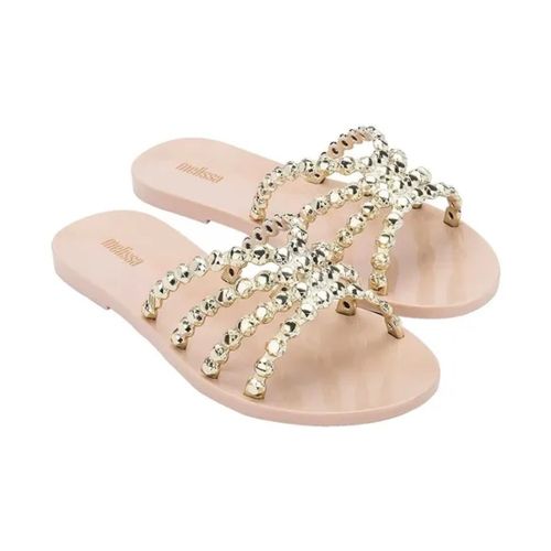 Chinelo Melissa Crystal Ad - Bege/Ouro