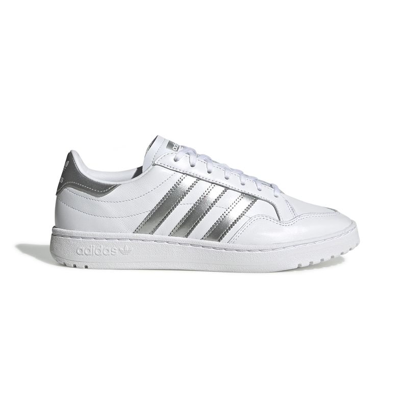 Tenis adidas best sale branco com prata