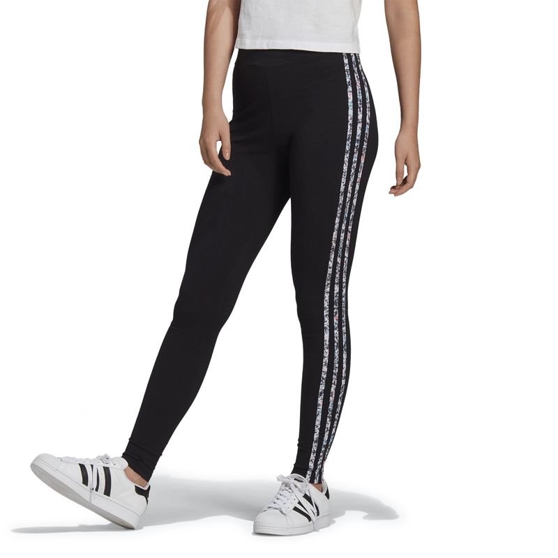 Calça Legging Adidas Mid Rise Tight Originals - Preto/Floral