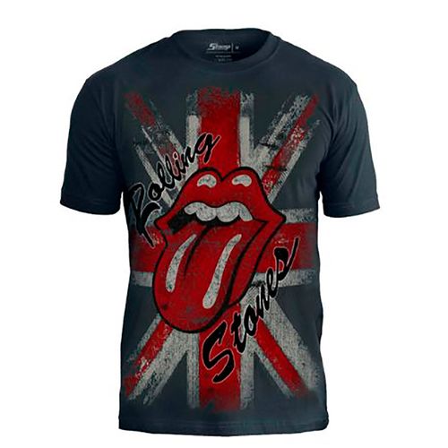 Camiseta Stamp Premium Rolling Stones Distressed Union Jack PRE114