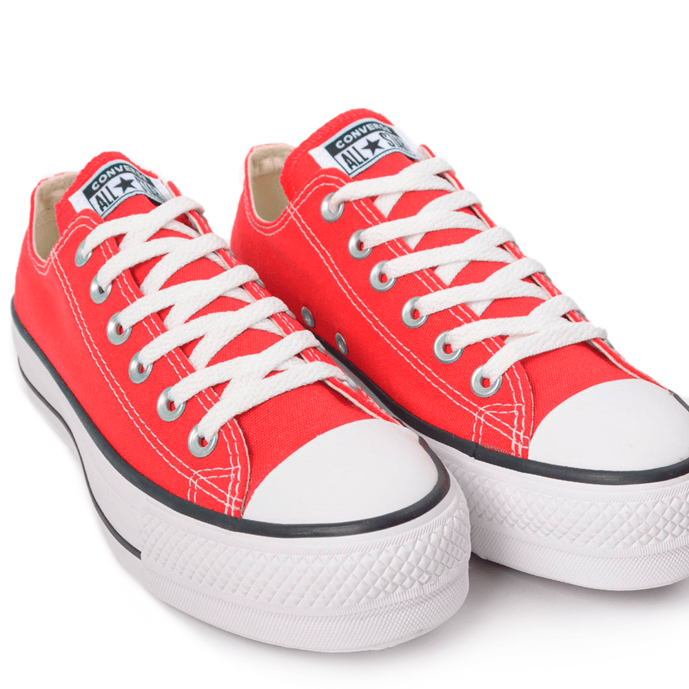 TÊNIS CONVERSE ALL STAR CHUCK TAYLOR LIFT PLATAFORMA VERMELHO CANO BAIXO -  TEAHUPOO SKATE SHOP