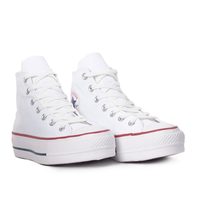 All star branco hot sale cano medio plataforma