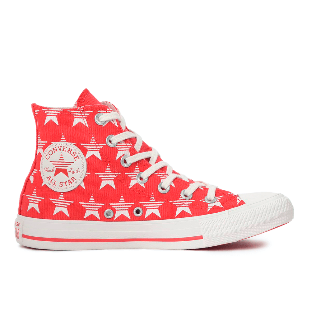 Tênis converse all star cano alto vermelha - R$ 139.90, cor Vermelho (para  corrida, com sola alta, com solado alto, confortável) #17823, compre agora