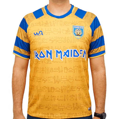 Camiseta Wa Sport Futebol Iron Maiden Powerslave - Amarelo