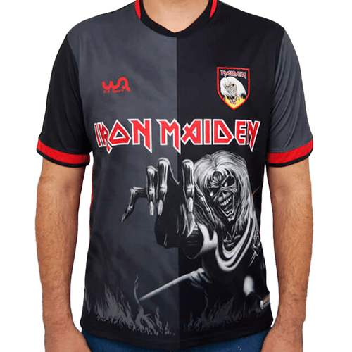 Camiseta Wa Sport Futebol Iron Maiden  The Number Of The Beast - Preto/Cinza