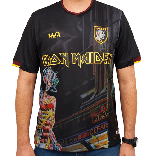 Camiseta Wa Sport Futebol Iron Maiden Somewhere In Time - Preto