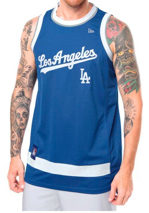 Regata New Era Basketball Stripes Los Angeles Dodgers - Azul