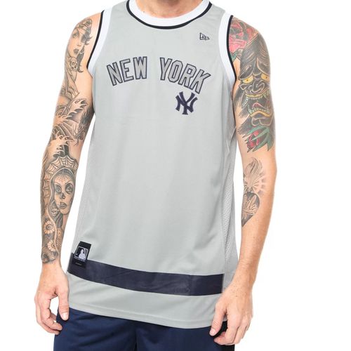 Regata New Era Basketball Stripes New York Yankees - Cinza