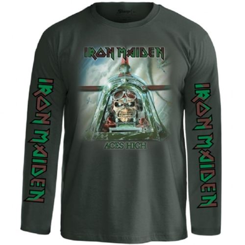 Camiseta Ml Stamp Masc Iron Maiden Aces High LONG011