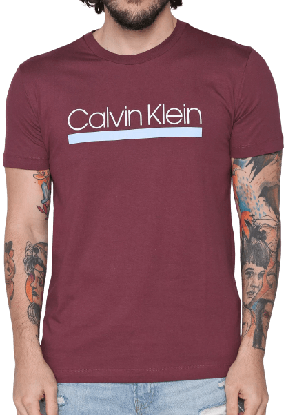 Camiseta Calvin Klein Logo Slim - Vinho