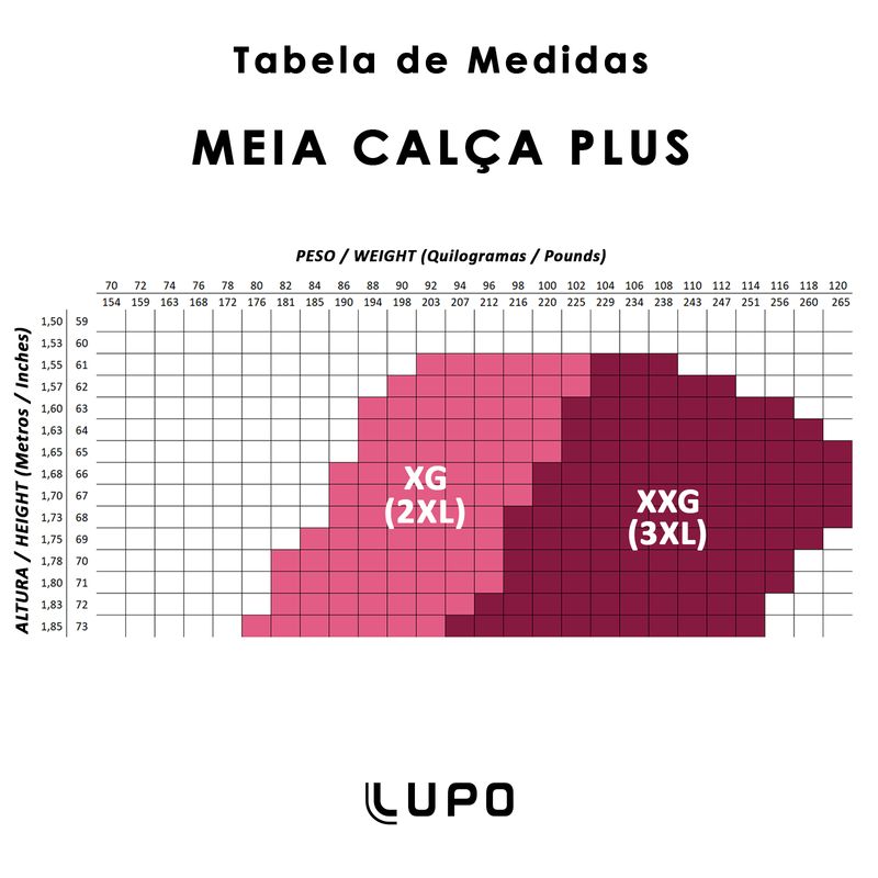 Meia calça plus size hot sale lupo