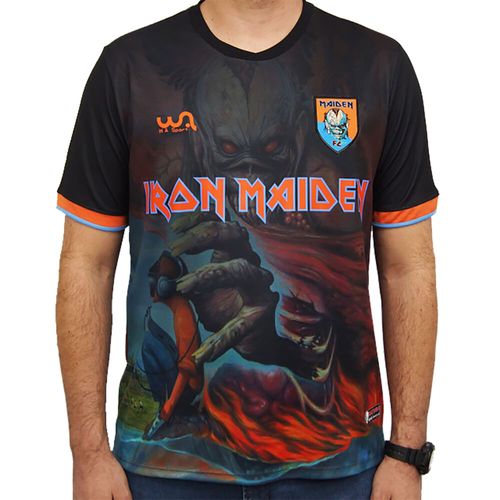 Camiseta Wa Sport Futebol Iron Maiden Virtual Xi - Preto