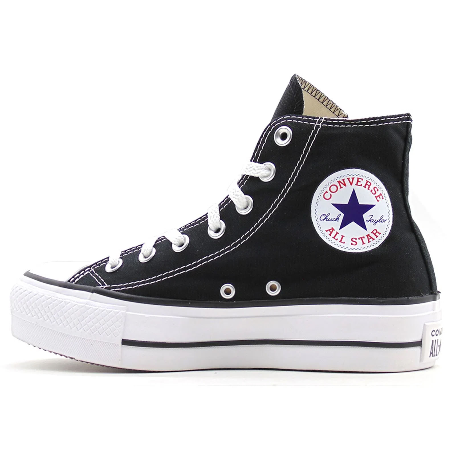 All Star Cano Alto Preto Lona Plataforma - 34