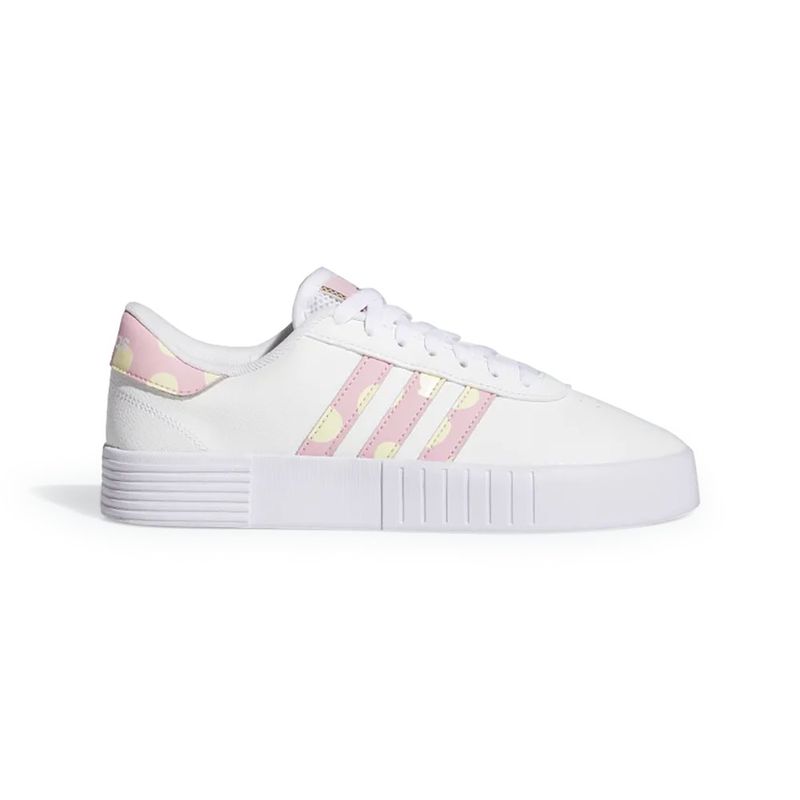 Tenis adidas branco store com detalhe rosa