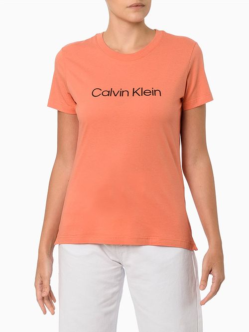 Camiseta Calvin Klein Feminina Institucional - Laranja