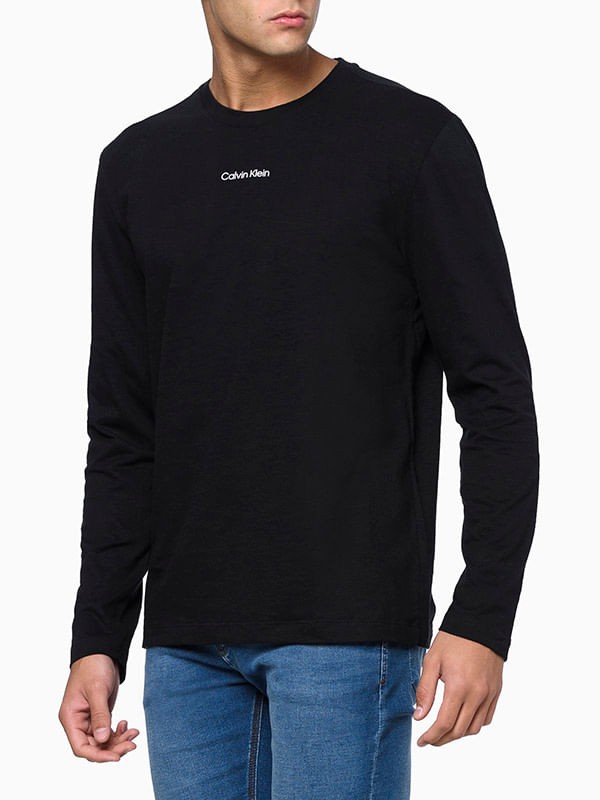 Camiseta Calvin Klein Manga Longa - Preto