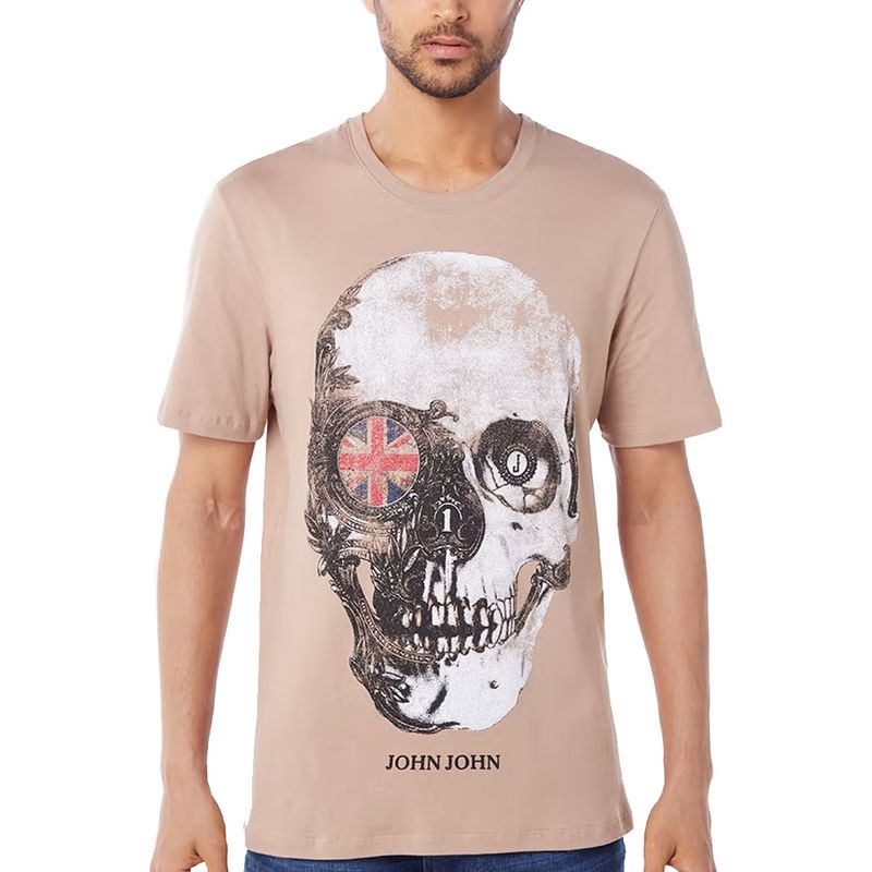 Camiseta John John Masculina Blue Skull Preta - Preto