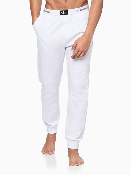 Calça Calvin Klein Masculina Moletom Jogger - Branco