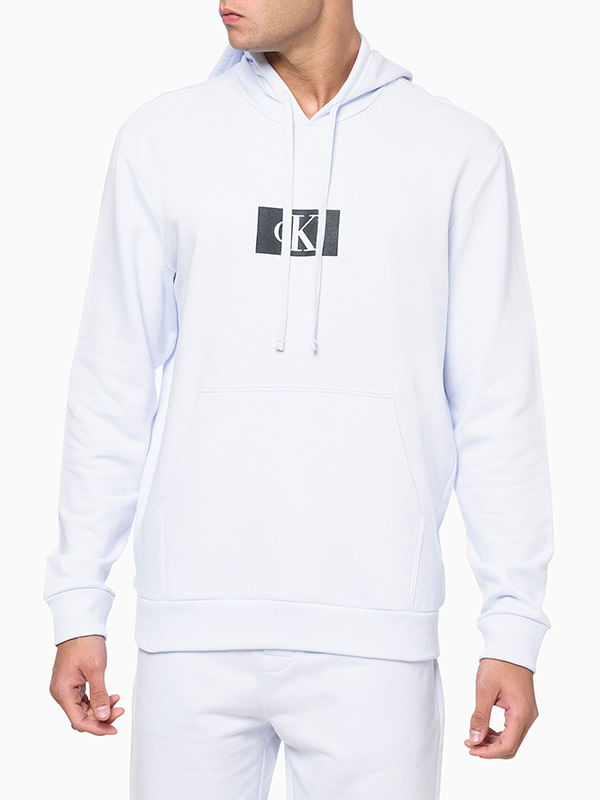 Blusa Calvin Klein Moletom Masculina - Branco