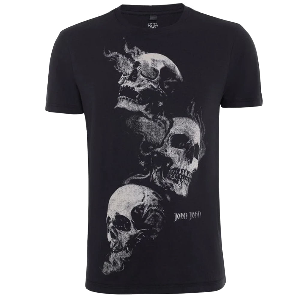 Camiseta John John Smoke Skull - Preta