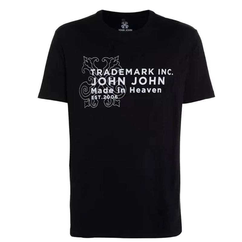 Camiseta John John Trademark Brasão Black - Preta