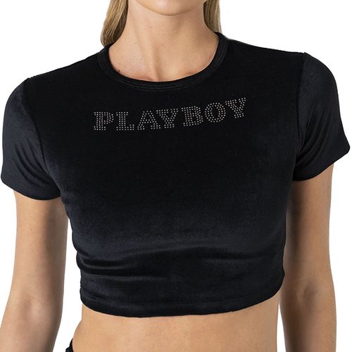 Cropped Labellamafia Playboy II Veludo - Preto