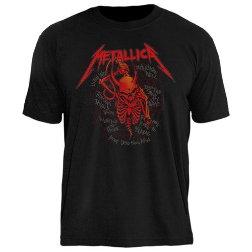 Camiseta Stamp Metallica Skull Red TS1697