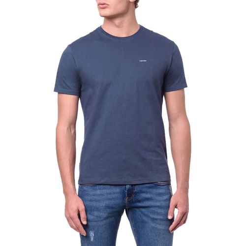 Camiseta Calvin Klein Flamê Mini Logo - Azul
