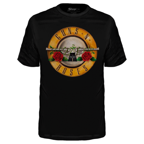 Camiseta Stamp Infantil Guns N' Roses Bullet Logo KID443